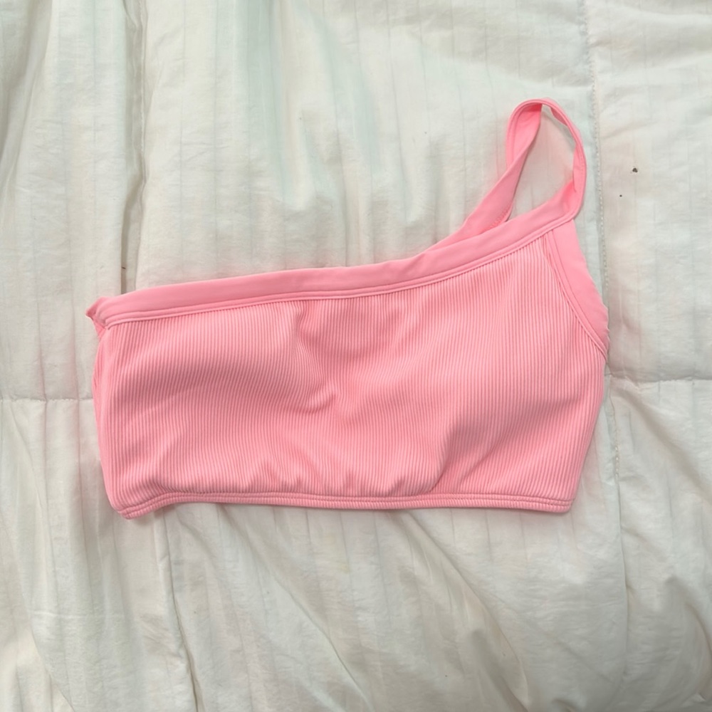 L Space Pink One-Shoulder Bikini atop size SMALL